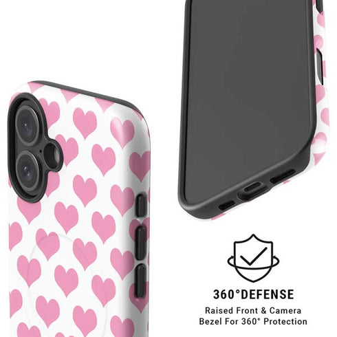 Plush Pink Hearts iPhone 16 Plus Magsafe Impact Case